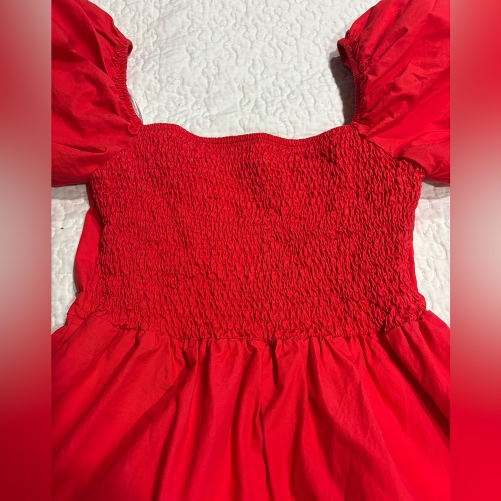 Red Puff Sleeve Romper - Picture 7 of 7